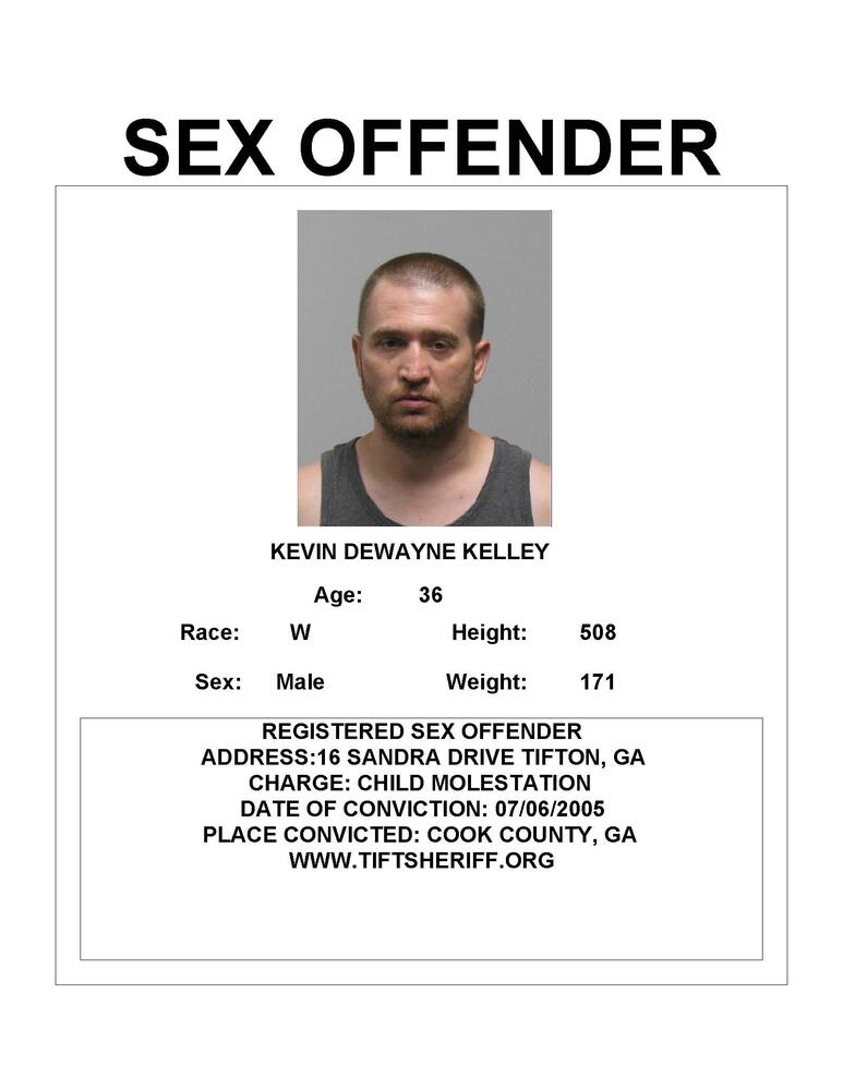 Sex Offender Registry Update Press Releases Tift County Sheriff Ga 8252